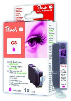 Inkoust Peach CLI-8M kompatibilní purpurový PI100-67 pro Canon Pixma iP4200,iP5200,6600D,MP500,MP800 (965str./5%,13ml)