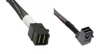 INTEL 730mm and 800mm cable with straight SFF8643 to right angle SFF8643 connectors