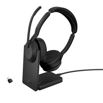 Jabra Evolve2 55/Stereo/ANC/USB-C/BT-USB/Bezdrát/Stand/Černá