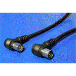 Kabel anténní 75 Ohm, IEC169-2, M-F, 5m, lomený na obou koncích 90°, černý