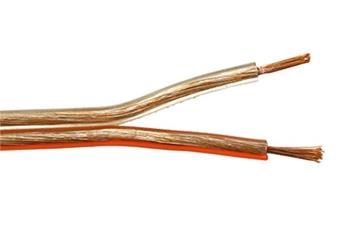 Kabel k reproduktorům, 2x 0,75mm2, OFC měď, trasparentní, 1m