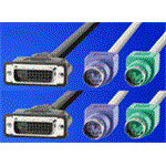 Kabel pro přepínač počítačů, 2x PSM / DVI - 2x PSM / DVI, "star", 1,8m