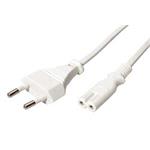Kabel síťový 2pinový, CEE 7/16(M) - IEC320 C7, 1m, bílý