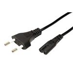 Kabel síťový 2pinový, CEE 7/16(M) - IEC320 C7, 1m, černý