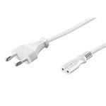 Kabel síťový 2pinový, CEE 7/16(M) - IEC320 C7, 5m, bílý