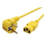 Kabel síťový, CEE 7/7(M) - IEC320 C13, 1,8m, žlutý