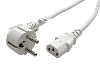 Kabel síťový, CEE 7/7(M) - IEC320 C13, 3m, bílý