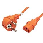 Kabel síťový, CEE 7/7(M) - IEC320 C13, oranžový, 2m