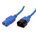 Kabel síťový prodlužovací IEC320 C14 - IEC320 C13, 0,8m, modrý