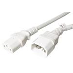 Kabel síťový prodlužovací, IEC320 C14 - IEC320 C13, 3m, bílý
