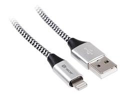 Kabel TRACER USB 2.0 Iphone AM - lightning 1,0m černé a stříbrné