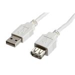 Kabel Value USB 2.0 A-A M/F 1,8 m prodlužovací, bílý