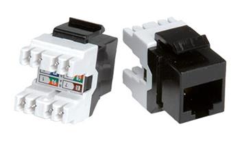 Keystone konektor RJ45 kat. 5e, černý, nestíněný, 180°