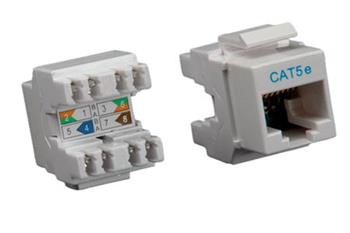 Keystone konektor RJ45 kat. 5e, šedý, nestíněný, 180°