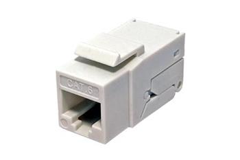 Keystone konektor RJ45 kat. 6, bílý, nestíněný, 180°, montáž bez nástrojů