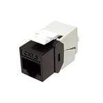 Keystone konektor RJ45 kat. 6, černý, nestíněný, 180°, montáž bez nástrojů