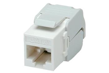 Keystone konektor RJ45 kat. 6, šedý, nestíněný, 180°, montáž bez nástrojů