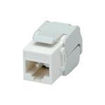 Keystone konektor RJ45 kat. 6, šedý, nestíněný, 180°, montáž bez nástrojů
