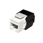 Keystone konektor RJ45 kat. 6a, bílý, nestíněný, 180°, montáž bez nástrojů