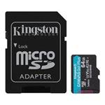 Kingston Canvas Go Plus A2/micro SDXC/64GB/UHS-I U3 / Class 10/+ Adaptér