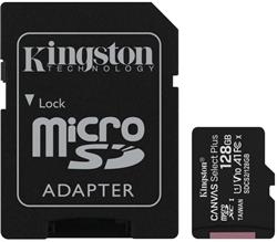 Kingston Canvas Select Plus A1/micro SDXC/128GB/100MBps/UHS-I U1 / Class 10/+ Adaptér