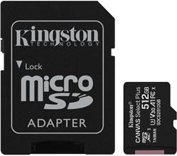 Kingston CANVAS SELECT PLUS/micro SDXC/512GB/UHS-I U3 / Class 10/+ Adaptér