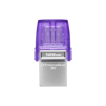 Kingston DataTraveler MicroDuo 3C/128GB/USB 3.2/USB-A + USB-C/Fialová