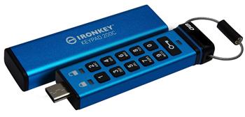 Kingston Ironkey Keypad 200C/16GB/USB 3.0/USB-C/Modrá