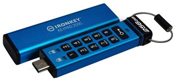 Kingston Ironkey Keypad 200C/8GB/USB 3.0/USB-C/Modrá