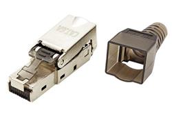 Konektor RJ45 kat. 6a, stíněný, na lanko / drát, montáž bez nástrojů