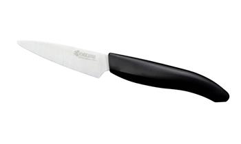 KYOCERA keramický nůž s bílou čepelí/ 7,5 cm dlouhá čepel/ černá plastová rukojeť