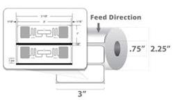 Label RFID Polypropylene,76.2x25.4mm;DT,PolyPro 4000D,High Perf. Coated,All-Temp Adhesive