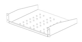 Legrand EvoLine 2-bodová police pevná 1U 250mm, nosnost 25kg, černá, perforovaná