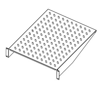 Legrand EvoLine 2-bodová police pevná 2U 550mm, nosnost 25kg, černá, perforovaná