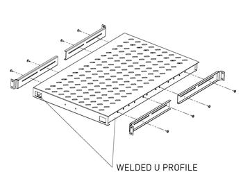 Legrand EvoLine 4-bodová police pro vysoké zatížení 1U 530mm, nosnost 100kg, pro rozváděče hloubky 800 mm