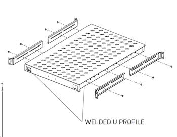 Legrand EvoLine 4-bodová police pro vysoké zatížení 1U 720mm, nosnost 100kg, pro rozváděče hloubky 1000 mm