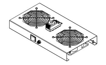 Legrand EvoLine ventilační jednotka pro nástěnné rozváděče, 2x ventilátor + termostat, montáž na stropu rozvaděče