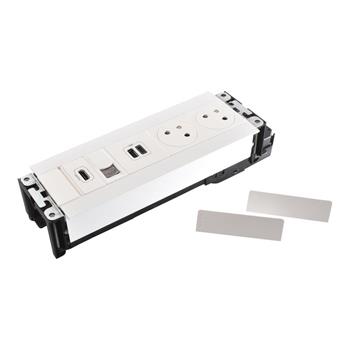 Legrand - Incara™ Multilink - Modular. zapuštěný blok bílý: 2x2P+T/USBA+C (15W)/RJ45 Cat6/HDMI, kabel 2m