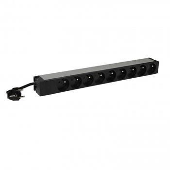 LEGRAND PDU Základní, 1U-19", výstup 9x 230V (CZ/FR), 1-fáze 16A, vstup CZ vidlice - kabel 3m, LED indikace napájení