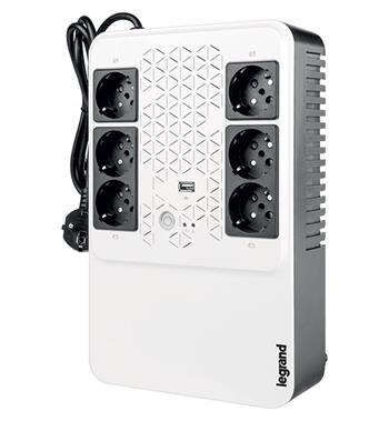 LEGRAND UPS Keor Multiplug 600VA/360W FR, Line-interactive, Tower, výstup 6x FR (CZ), USB nabíjení 1A - poškozená krabi