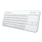 Logitech klávesnice Wireless Keyboard K400 Plus, US, unifying přijímač, bílá