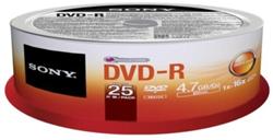 Média DVD-R SONY DMR-47SP,25ks pack, Spindl