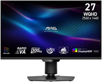 MSI Gaming MAG 274QPF X30MV/ 27"/ 2560x1440 / VA LED/ 0,5ms/ 300Hz/ 400cd/m2/ 4500:1/ HDMI/ DP/ VESA/ černý