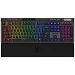 MSI herní klávesnice STRIKE PRO Wireless Silent/ bezdrátová 2,4GHz+BT/ mechanická/ RGB/ USB/ předložka/ CZ+SK layout