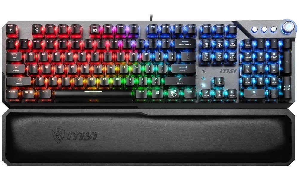 MSI herní klávesnice VIGOR GK71 Sonic Blue drátová mechanická RGB podsvícení USB US layout