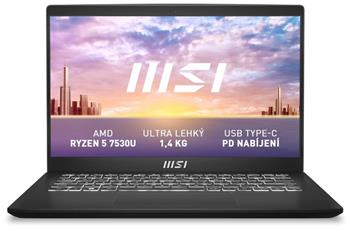 MSI Modern 14/ Ryzen 5 7530U/ 16GB DDR4/ 512GB SSD/ 14” FHD,matný/ W11H/ černý