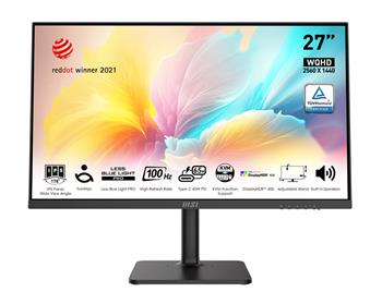 MSI Modern/MD272QXP/27"/IPS/QHD/100Hz/1ms/Black/3R