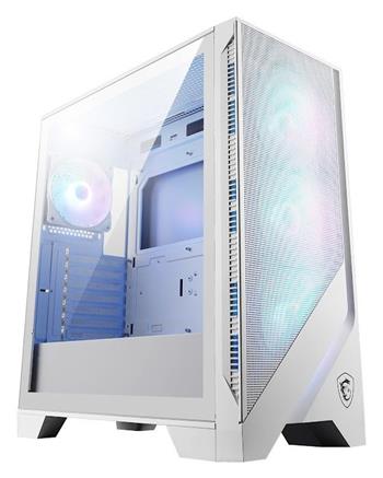 MSI skříň MAG FORGE 320R AIRFLOW WHITE/ bez zdroje/ bílý/ levé temperované sklo/ 4x 120 mm A-RGB fan/ 2x USB3.2/ černá