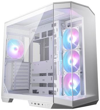 MSI skříň MAG PANO 100R PZ White/ bez zdroje/ levé a přední sklo/ 4x 120 mm A-RGB fan/ 1x USB-C/ 1x USB3.2/ bílá