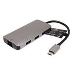Multiport adaptér USB 5Gbps, USB C(M)  -> 1Gb LAN + Hub 3x USB3.0 A(F)